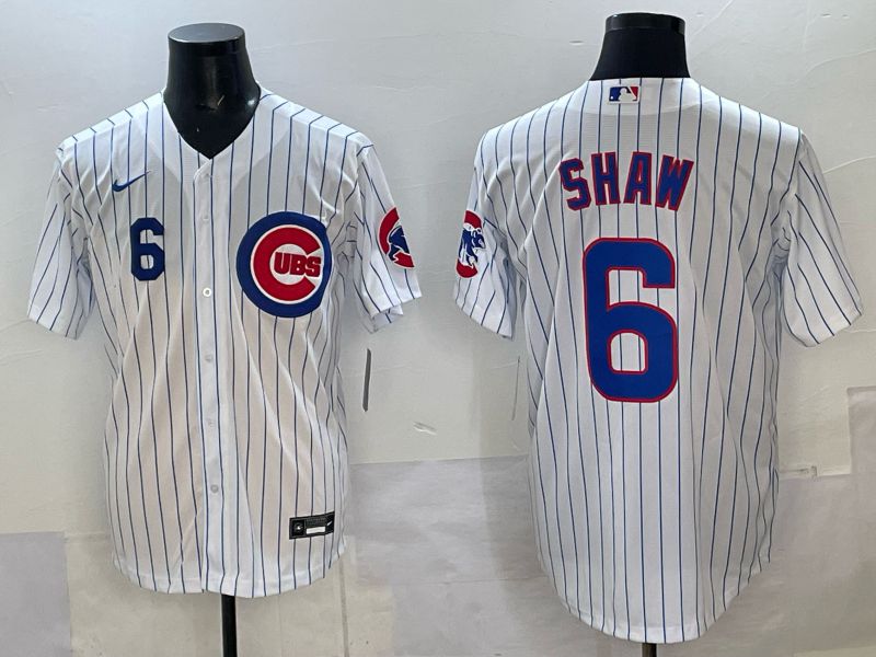 Men Chicago Cubs #6 Shaw white Nike MLB 2025 jersey 05